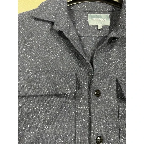 Bonobos Mens Wool Silk Blend Speckled Shirt Jacket Navy Blue Small - Picture 4 of 9